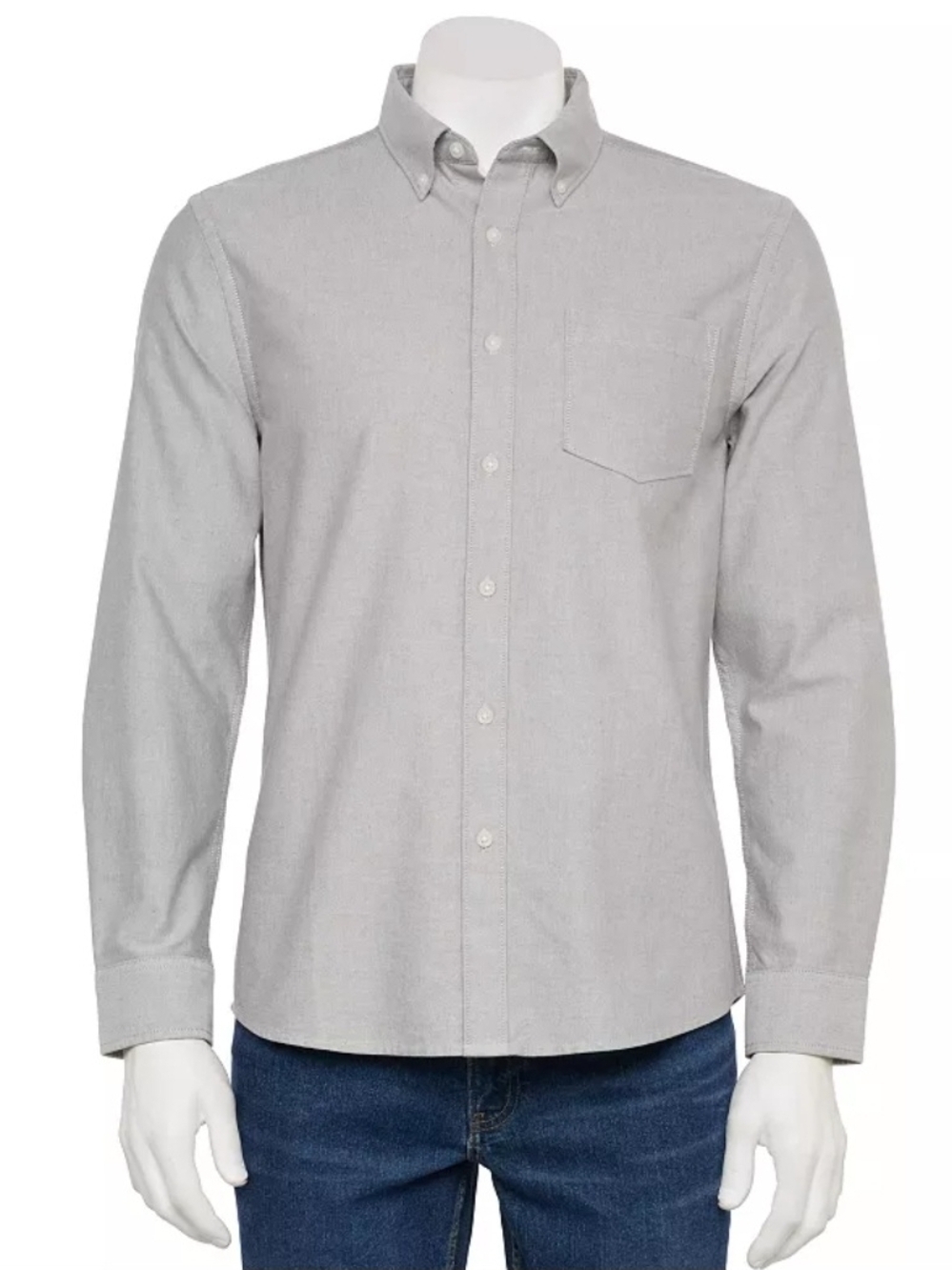 Sonoma Adaptive Men's Size XL Button-Down Cotton Blend Long Sleeve Shirt